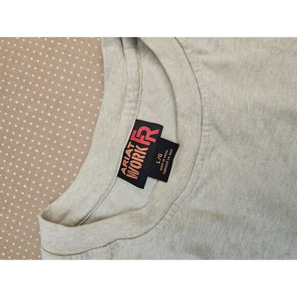 Ariat FR Shirt Utility Flame Resistant Long Sleeve Workwear Beige Men's Large - Picture 12 of 16